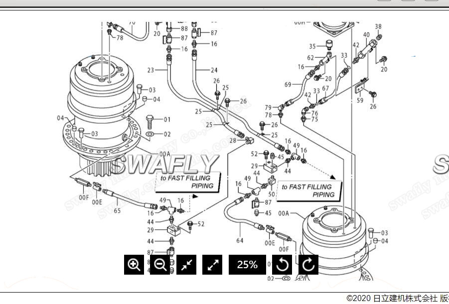 Hitachi EX2500 Svängväxellåda 9211624