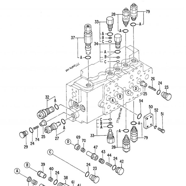 Hitachi EX300-2 hydraulisk styrventil 4314749